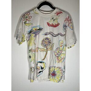 Market Smiley all-over graphic print coloring book S tshirt streetwear whimsical